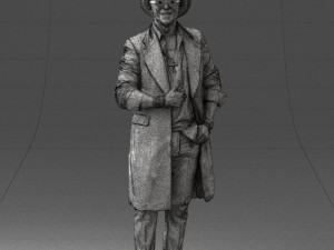 man in black raincoat and hat 0320 3d print ready 3D Print Model