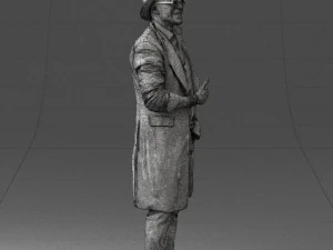 man in black raincoat and hat 0320 3d print ready 3D Print Model