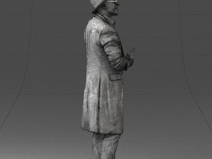 man in black raincoat and hat 0320 3d print ready 3D Print Model