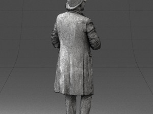 man in black raincoat and hat 0320 3d print ready 3D Print Model