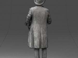 man in black raincoat and hat 0320 3d print ready 3D Print Model