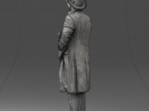 man in black raincoat and hat 0320 3d print ready 3D Print Model