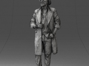 man in black raincoat and hat 0320 3d print ready 3D Print Model