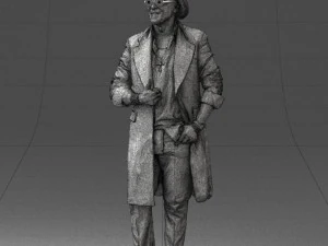man in black raincoat and hat 0320 3d print ready 3D Print Model