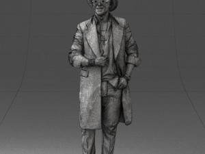 man in black raincoat and hat 0320 3d print ready 3D Print Model