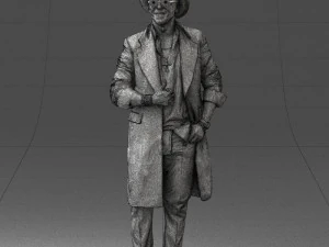 man in black raincoat and hat 0320 3d print ready 3D Print Model
