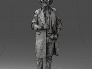 man in black raincoat and hat 0320 3d print ready 3D Print Model