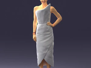 parlak elbiseli gen&ccedil; kız 0321 3D Model