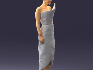 young girl in bright dress 0321 3D Model