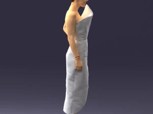 young girl in bright dress 0321 3D Model