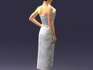 young girl in bright dress 0321 3D Model
