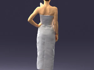 young girl in bright dress 0321 3D Model