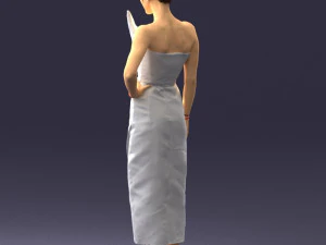young girl in bright dress 0321 3D Model