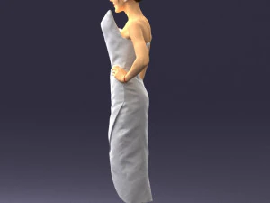 young girl in bright dress 0321 3D Model