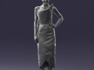 young girl in bright dress 0321 3D Model