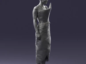 young girl in bright dress 0321 3D Model