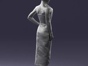 young girl in bright dress 0321 3D Model