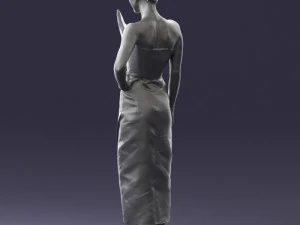 young girl in bright dress 0321 3D Model