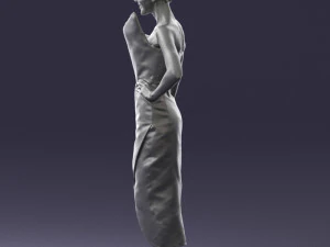 young girl in bright dress 0321 3D Model