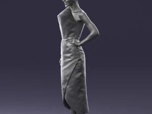 young girl in bright dress 0321 3D Model