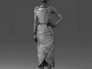 young girl in bright dress 0321 3D Model
