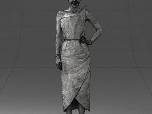 young girl in bright dress 0321 3D Model