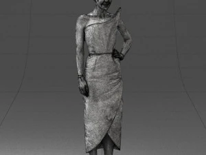 young girl in bright dress 0321 3D Model
