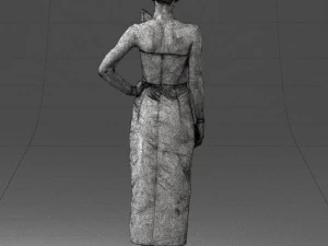 young girl in bright dress 0321 3D Model
