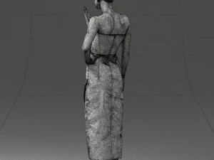 young girl in bright dress 0321 3D Model