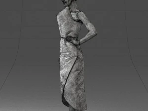 young girl in bright dress 0321 3D Model