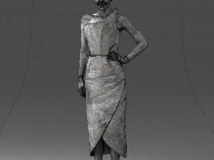 young girl in bright dress 0321 3D Model