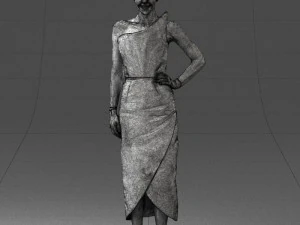 young girl in bright dress 0321 3D Model