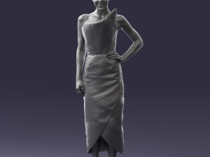 young girl in bright dress 0321 3d print ready 3D Print Model