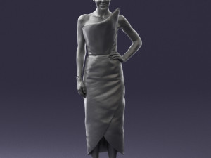 young girl in bright dress 0321 3d print ready 3D Print Model