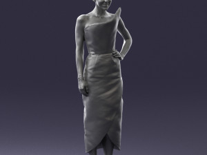 young girl in bright dress 0321 3d print ready 3D Print Model