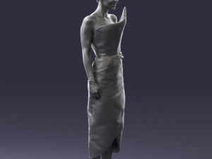 young girl in bright dress 0321 3d print ready 3D Print Model