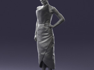 young girl in bright dress 0321 3d print ready 3D Print Model