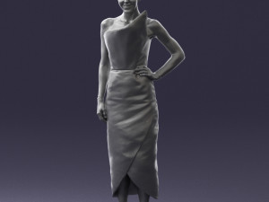 young girl in bright dress 0321 3d print ready 3D Print Model