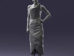 young girl in bright dress 0321 3d print ready 3D Print Model