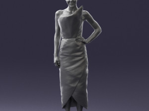 young girl in bright dress 0321 3d print ready 3D Print Model