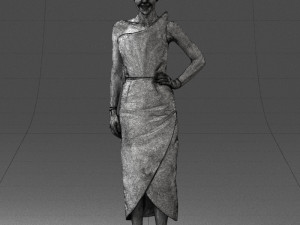 young girl in bright dress 0321 3d print ready 3D Print Model