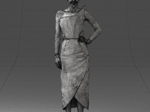 young girl in bright dress 0321 3d print ready 3D Print Model