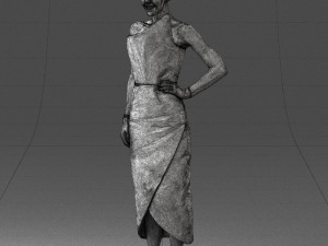 young girl in bright dress 0321 3d print ready 3D Print Model