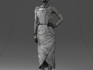 young girl in bright dress 0321 3d print ready 3D Print Model