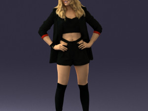 girl in black mini skirt 0324 3D Model