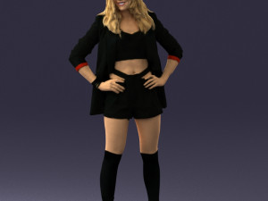 girl in black mini skirt 0324 Modèle 3D