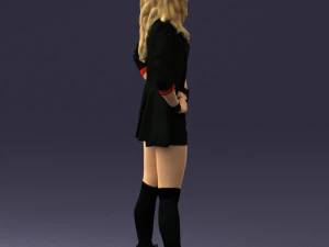 дівчина в чорній міні-спідниці 0324 3D Модель