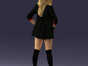 girl in black mini skirt 0324 Modèle 3D