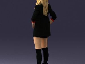 girl in black mini skirt 0324 Modèle 3D