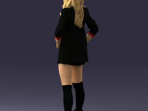 дівчина в чорній міні-спідниці 0324 3D Модель